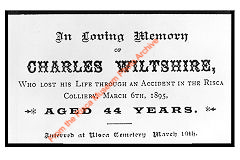 
'Charles Wiltshire', A victim of the 1895 Risca Colliery accident